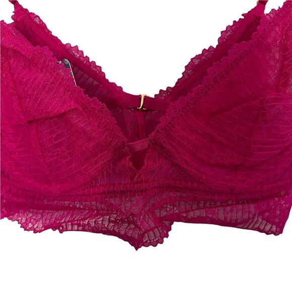 Free People Size XS Sexy Lace Alyssa Underwire Bra In Fuschia Fantastic Pink - Picture 8 of 11